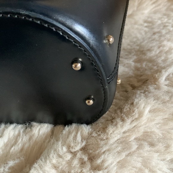 Tod’s Navy Patent Leather Handbag with Studs - Picture 7 of 7